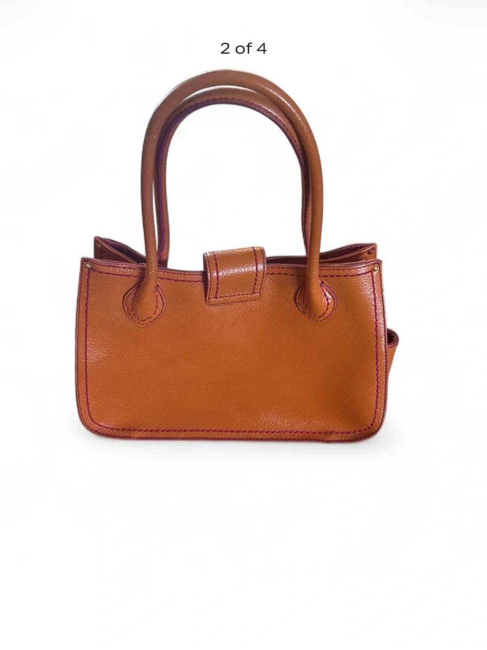 Antonio Melani dual top-handle pebbled leather satchel tote